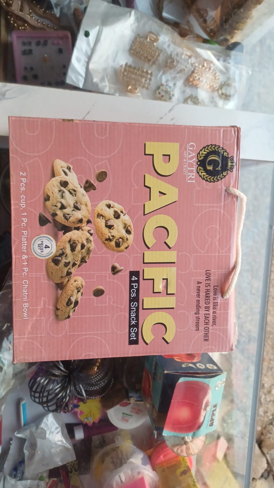 PACIFIC 4 Pcs Snack Set (2 Cups + Platter + Chatni Bowl)