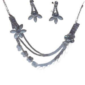 White Crystal Fancy Necklace Set