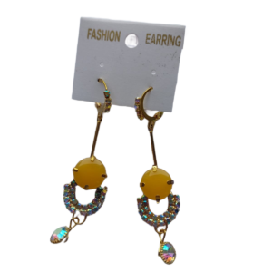 Yellow Stone Dangler Earrings