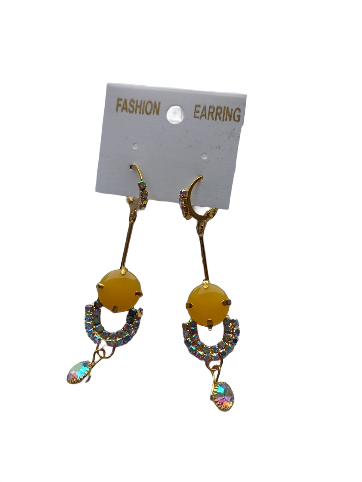 Yellow Stone Dangler Earrings