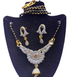 Floral Mangalsutra Set with Earrings