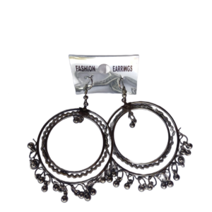 Oxidized Circular Dangler Earrings