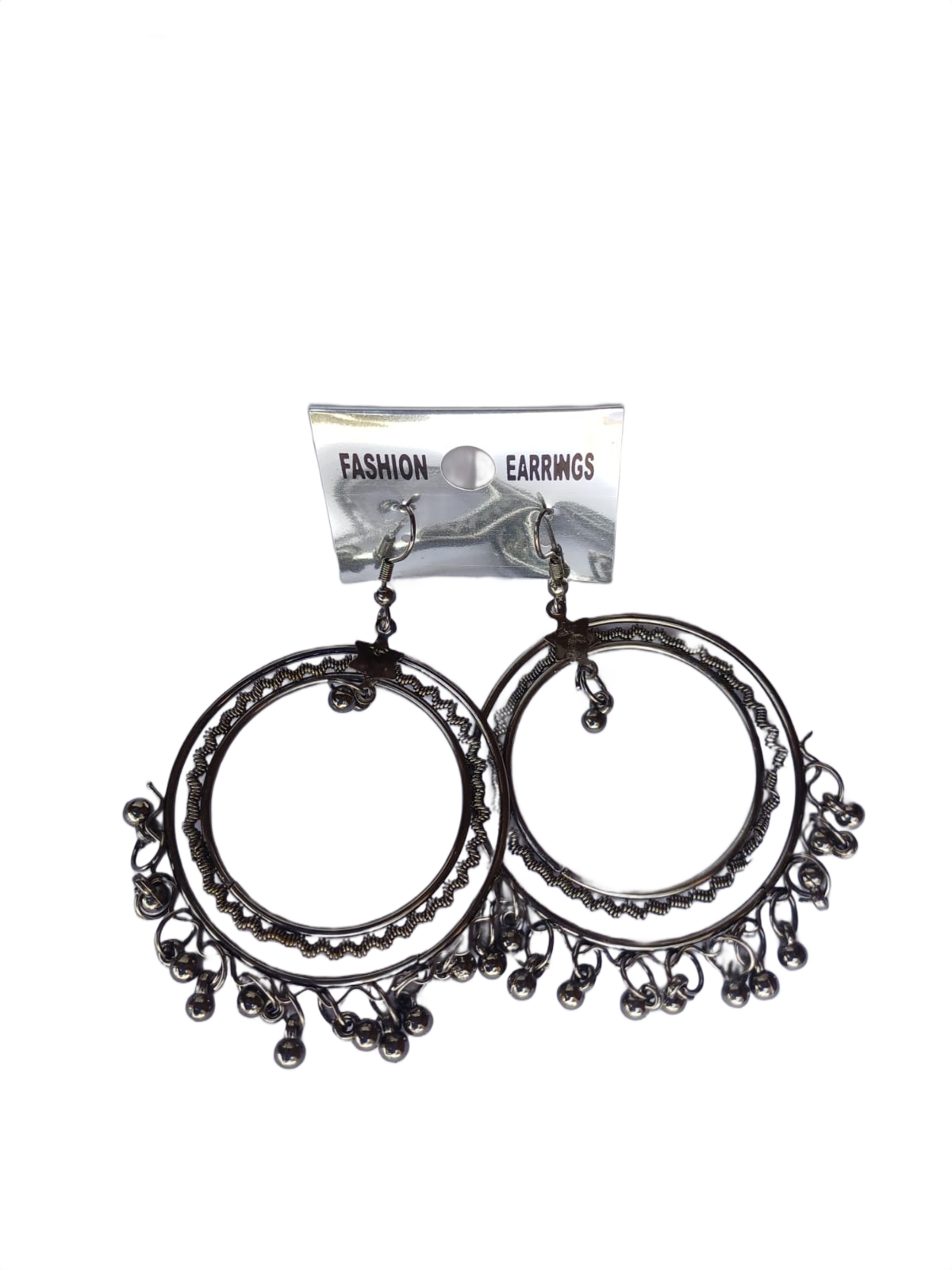Oxidized Circular Dangler Earrings