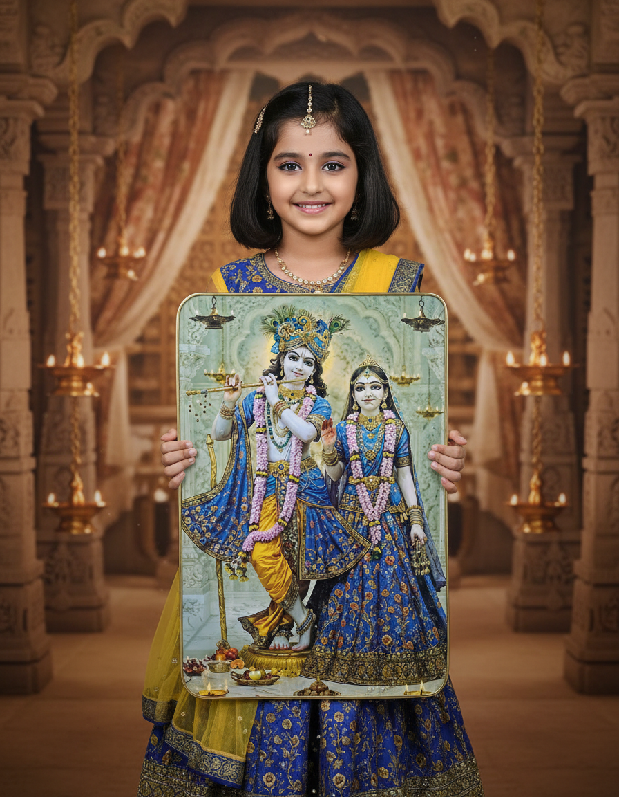 Radha Krishna Divine Wall Hanging / Photo