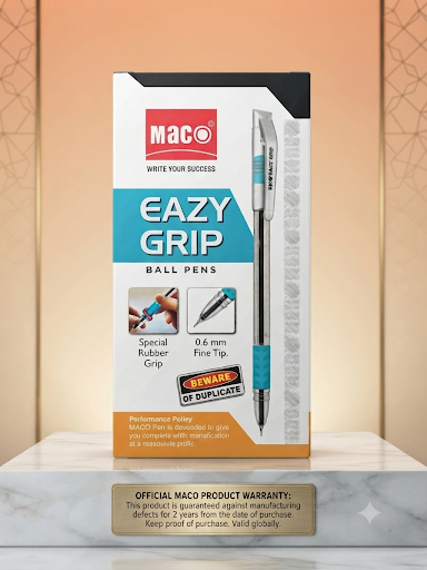 MACO Eazy Grip Ball Pens – Pack of 20 (0.6 mm Fine Tip