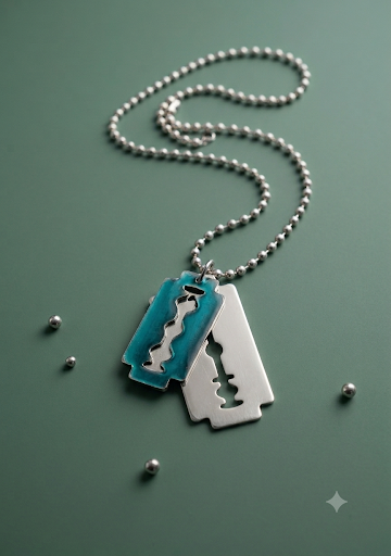 Dual Blade Pendant Chain (Stylish Razor Design Necklace