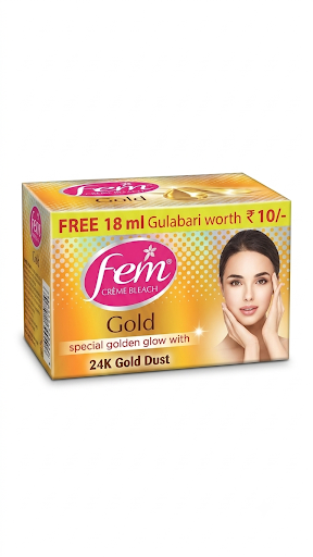 Fem Gold Crème Bleach Kit (24K Gold Dust + Free Gulabari Offer)