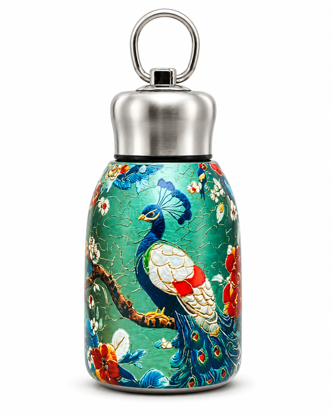 Peacock Design Steel Water Bottle 300ML - Image 2