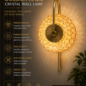 Golden Halo Crystal Wall Lamp