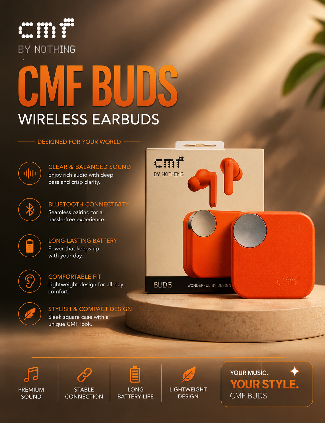 CMF Buds Wireless Earbuds (by Nothing) - Image 2