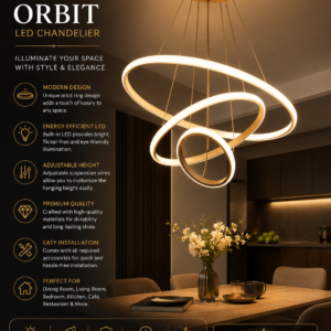 Modern Orbit LED Ring Chandelier
