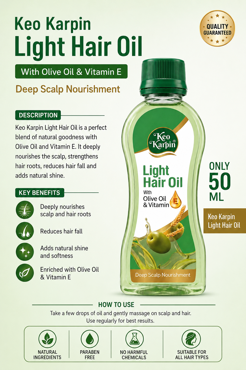 Keo Karpin Light Hair Oil (50 ML)
