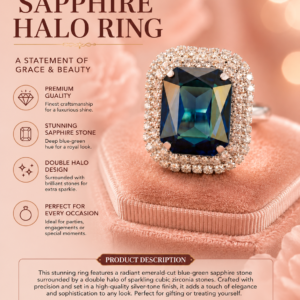 Royal Blue Emerald Cut Statement Ring