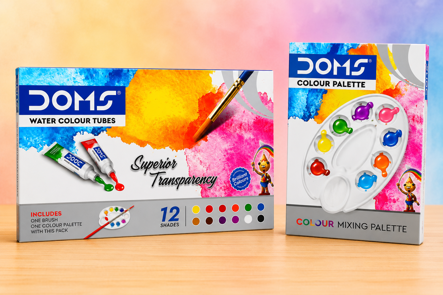DOMS Water Colour Tubes और Colour Palette