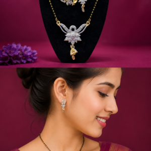 Lotus Pendant Mangalsutra Set