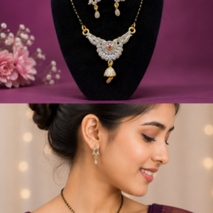 Floral Mangalsutra Set with Earrings