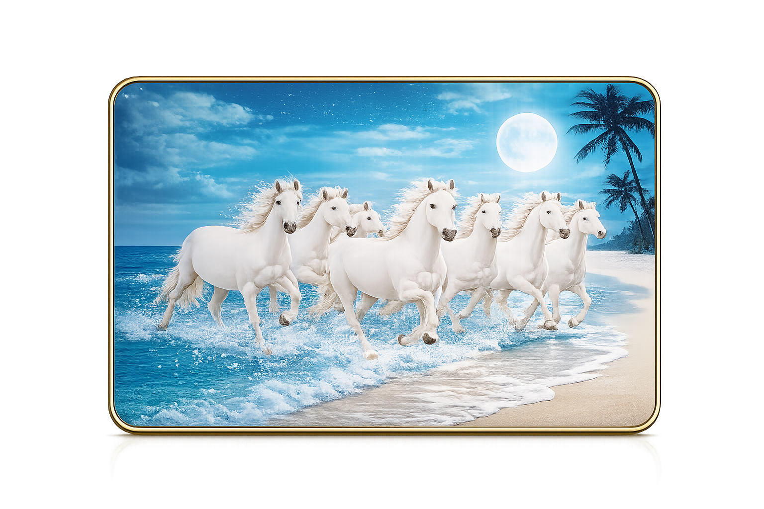 7 Running White Horses Beach Wall Art Frame (Luxury Design) - Image 2