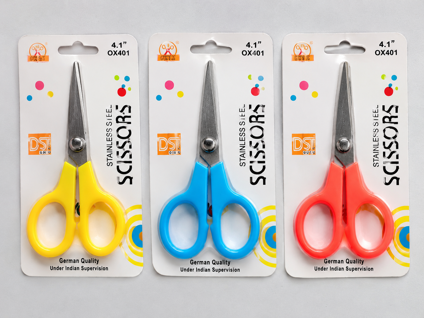 DST Group Stainless Steel Scissors – OX401 | 4.1 Inch | Multipurpose Office & Craft Scissors